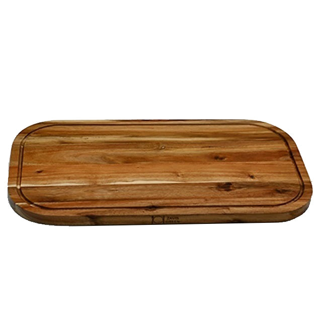 Acacia Serving Cutting Charcuterie Board With Round Handle, 18 X 8 Inches